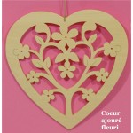 Coeur Ajouré fleuri 20 cm